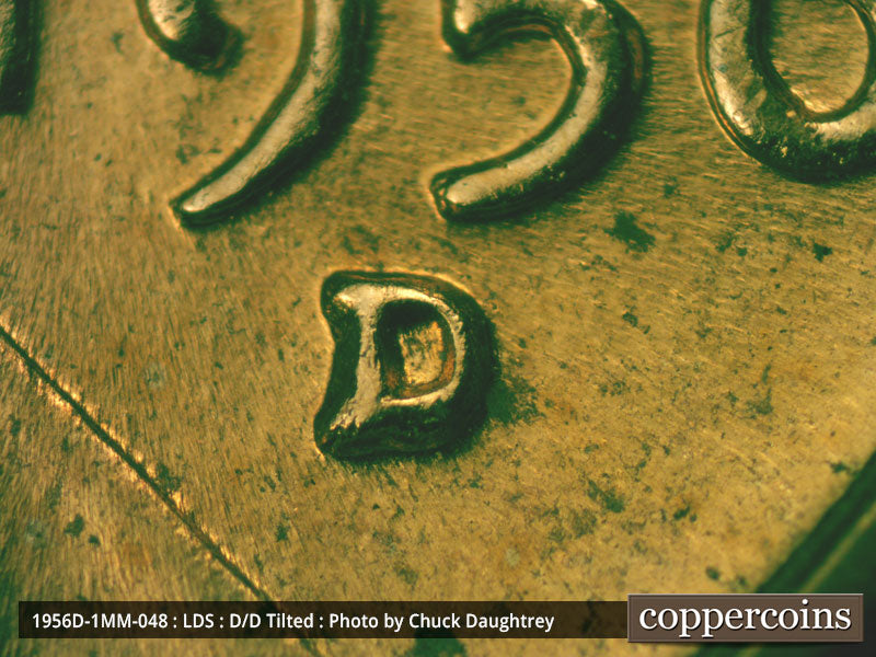 1956D-1MM-048 Lincoln Wheat Cent Repunched Mint Mark