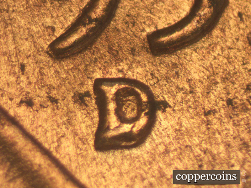 1957D-1MM-004 Lincoln Wheat Cent Repunched Mint Mark
