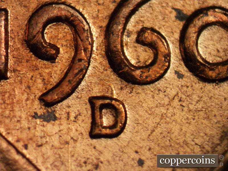 1960D-1MM-010 Lincoln Cent Repunched Mint Mark