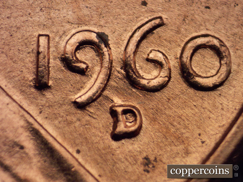 1960D-1MM-014 Lincoln Cent Repunched Mint Mark