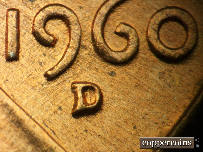1960D-1MM-032 Lincoln Cent Repunched Mint Mark