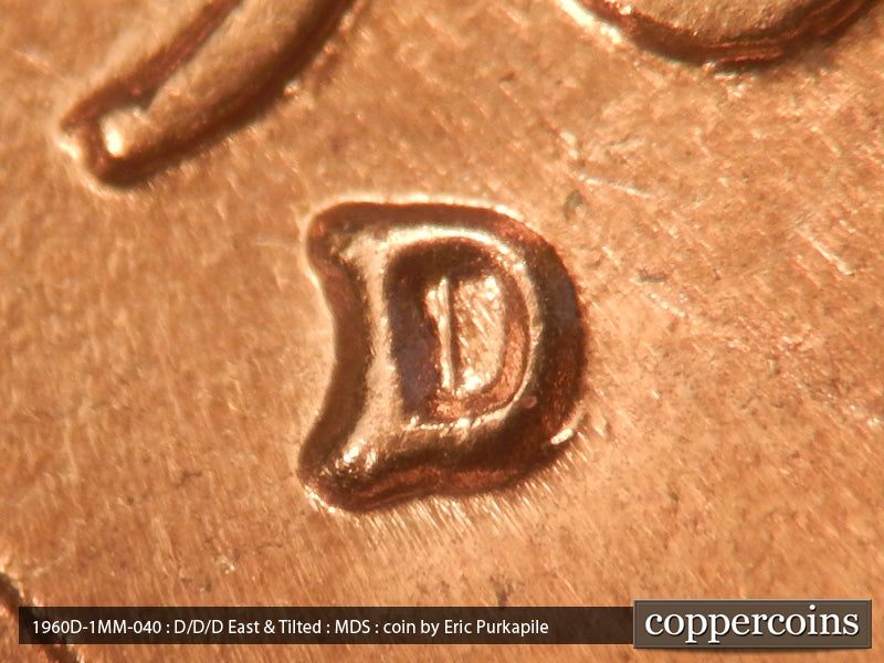 1960D-1MM-040 Lincoln Cent Repunched Mint Mark