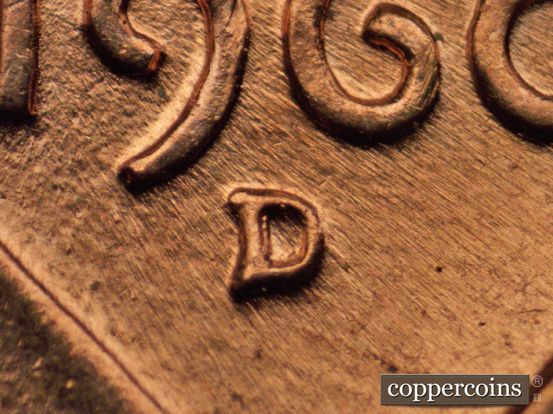 1960D-1MM-043 Lincoln Cent Repunched Mint Mark