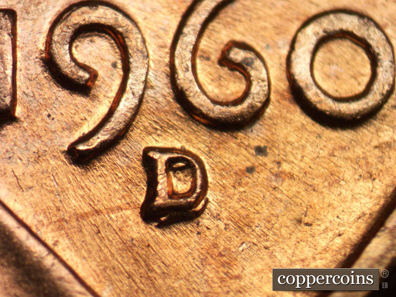 1960D-1MM-049 Lincoln Cent Repunched Mint Mark