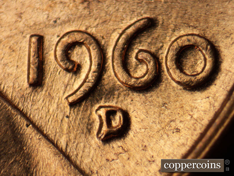 1960D-1MM-061 Lincoln Cent Repunched Mint Mark