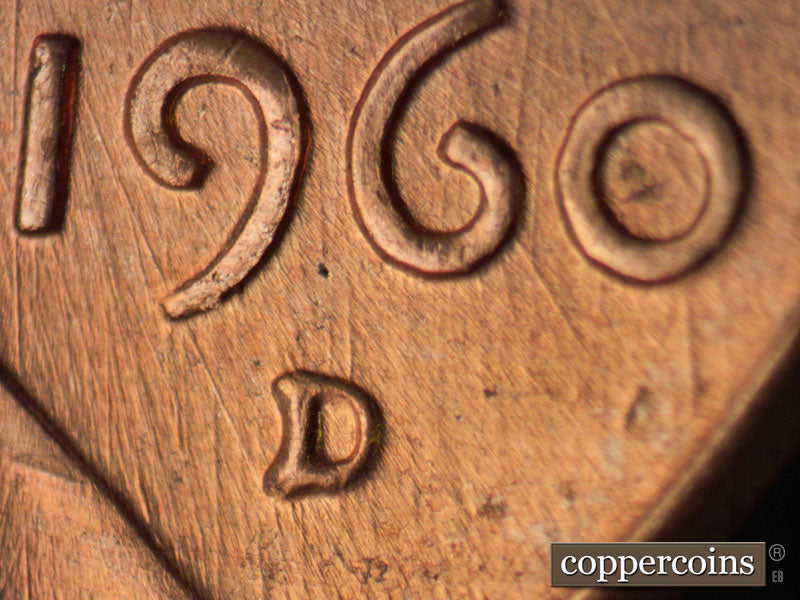 1960D-1MM-072 Lincoln Cent Repunched Mint Mark