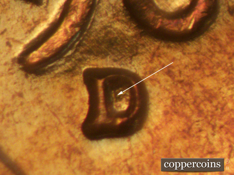 1960D-1MM-075 Lincoln Cent Repunched Mint Mark