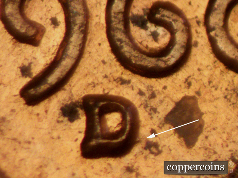 1960D-1MM-079 Lincoln Cent Repunched Mint Mark