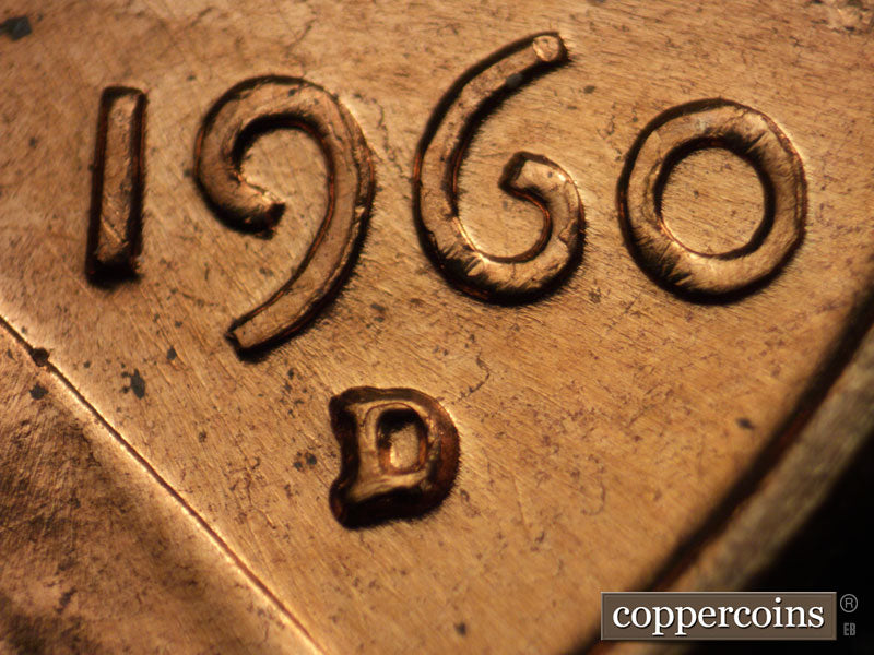 1960D-1MM-080 Lincoln Cent Repunched Mint Mark