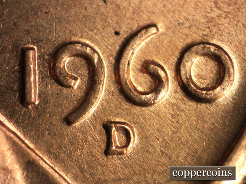 1960D-1MM-090 Lincoln Cent Repunched Mint Mark