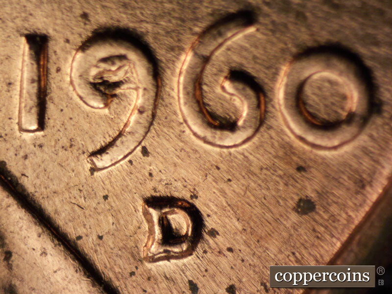 1960D-1MM-092 Lincoln Cent Repunched Mint Mark