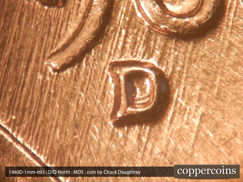 1960D-1MM-093 Lincoln Cent Repunched Mint Mark