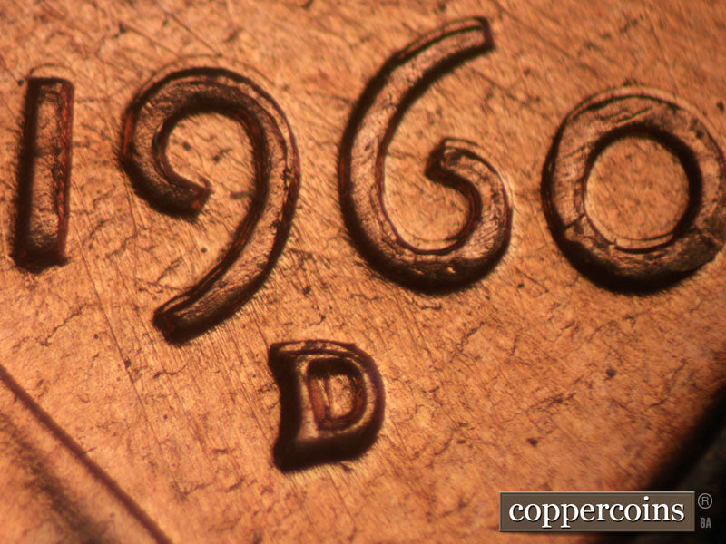 1960D-1MM-098 Lincoln Cent Repunched Mint Mark