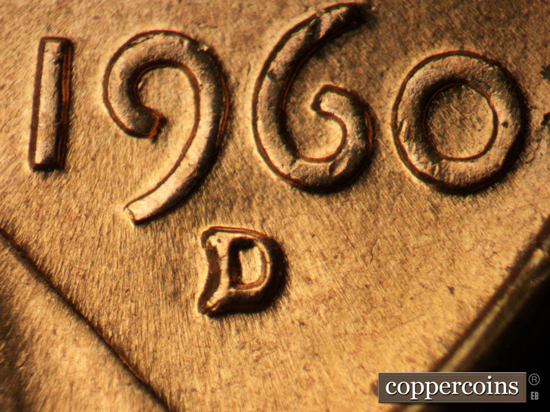 1960D-1MM-142 Lincoln Cent Repunched Mint Mark