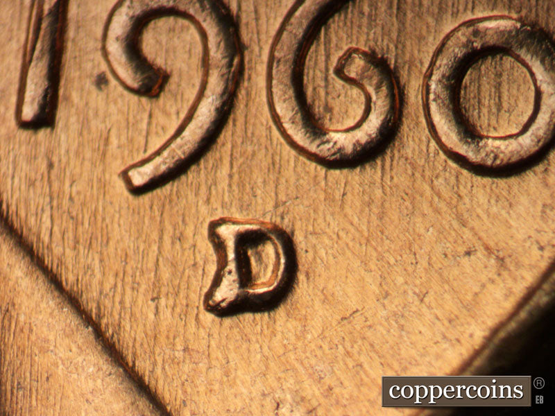 1960D-1MM-177 Lincoln Cent Repunched Mint Mark