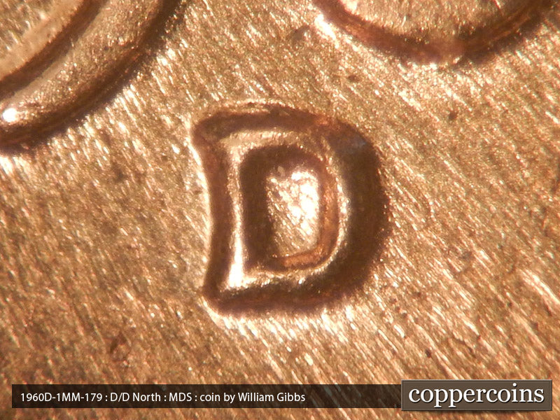 1960D-1MM-179 Lincoln Cent Repunched Mint Mark