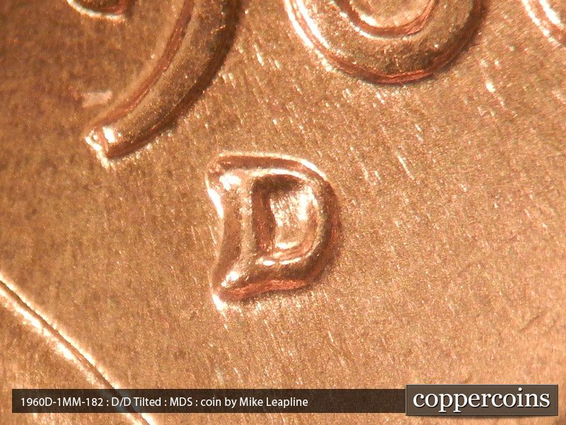 1960D-1MM-182 Lincoln Cent Repunched Mint Mark