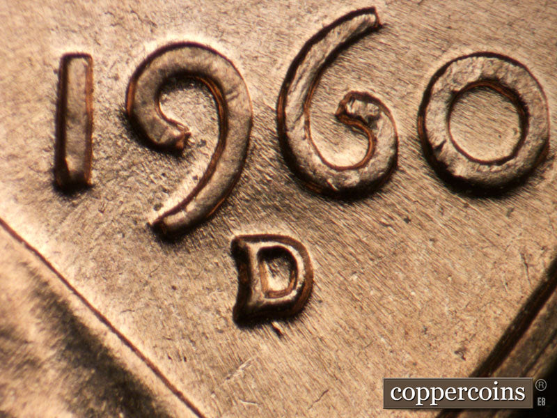 1960D-1MM-206 Lincoln Cent Repunched Mint Mark