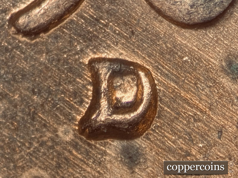 1960D-1MM-212 Lincoln Cent Repunched Mint Mark