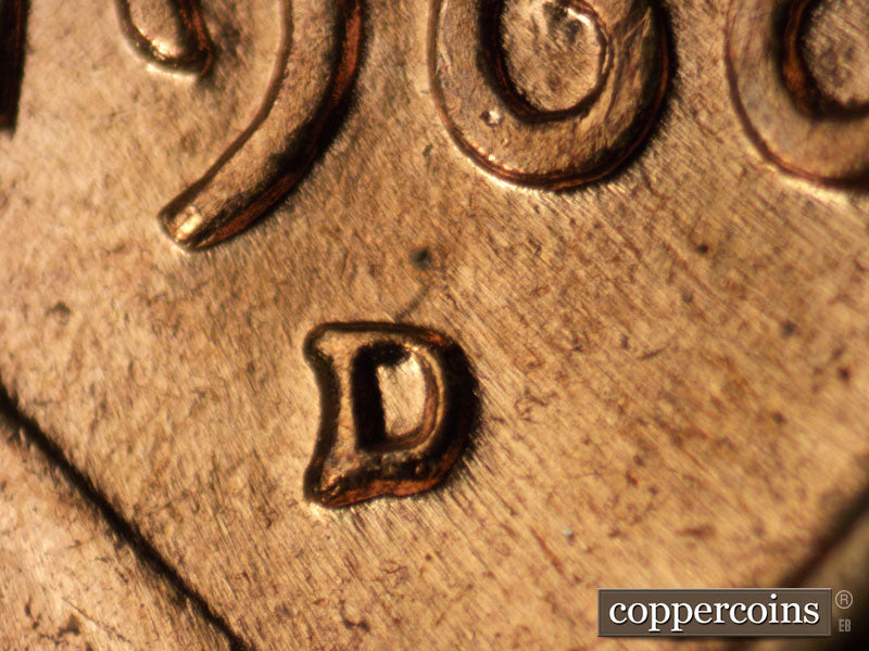 1960D-1MM-213 Lincoln Cent Repunched Mint Mark