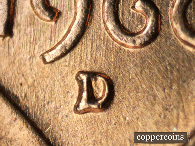 1960D-1MM-220 Lincoln Cent Repunched Mint Mark