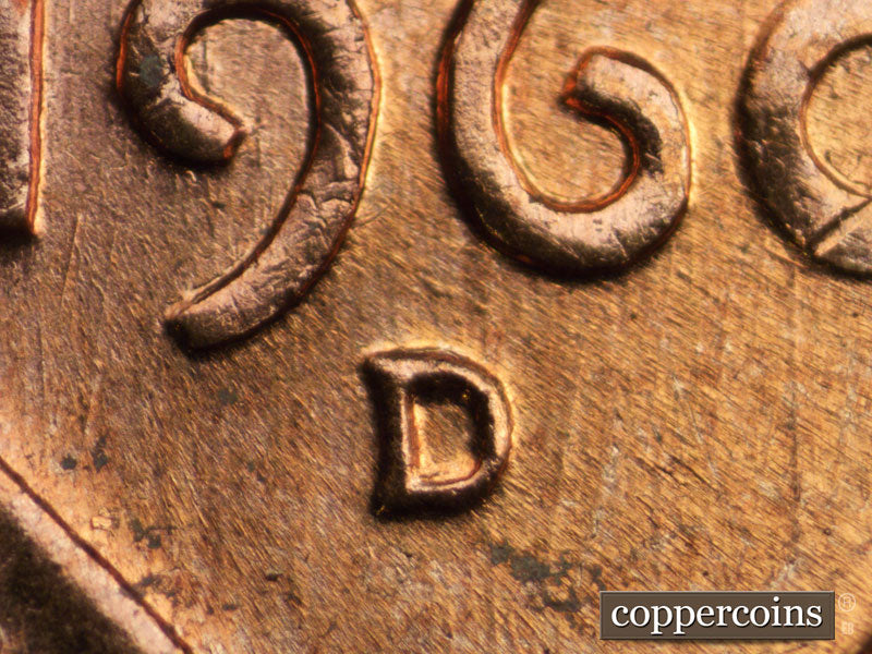 1960D-1MM-225 Lincoln Cent Repunched Mint Mark