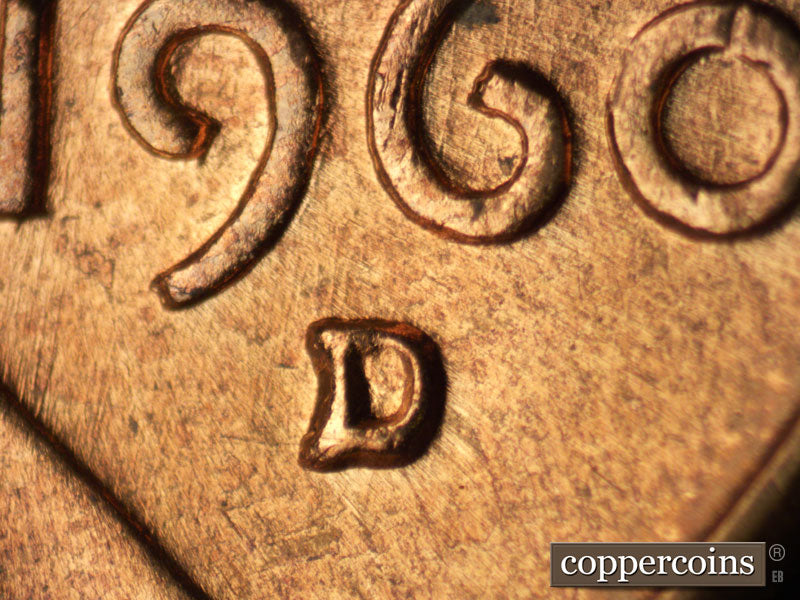 1960D-1MM-227 Lincoln Cent Repunched Mint Mark