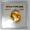 1974-S Lincoln Cent Proof Set of 2 coins (type 1 and type 2)