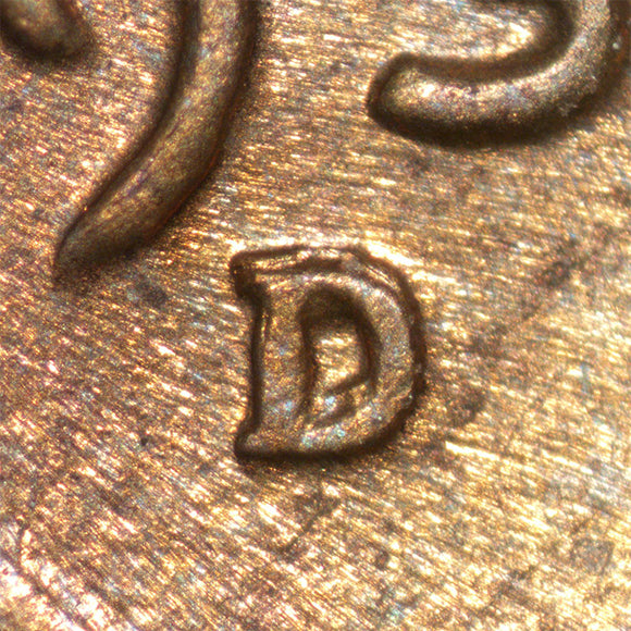 1939D-1MM-001 Lincoln Wheat Cent Repunched Mint Mark