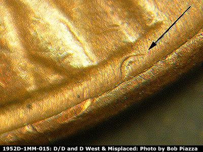 1952D-1MM-015 Lincoln Wheat Cent Repunched Mint Mark