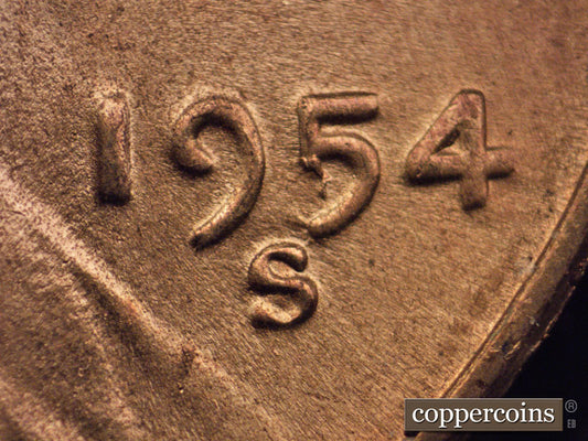 1954S-1MM-017 Lincoln Wheat Cent Repunched Mint Mark