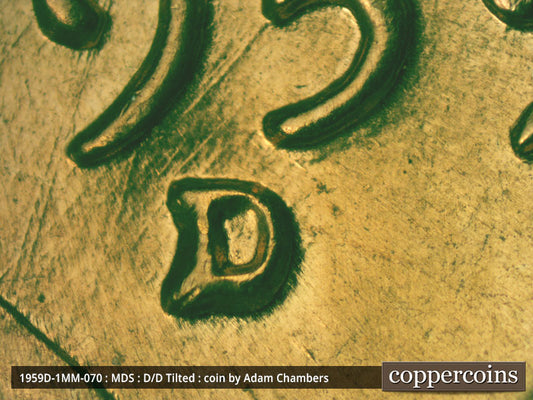 1959D-1MM-070 Lincoln Cent Repunched Mint Mark