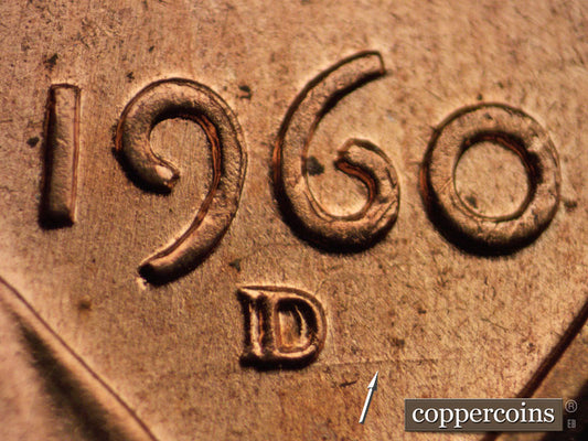 1960D-1MM-001 Lincoln Cent Repunched Mint Mark
