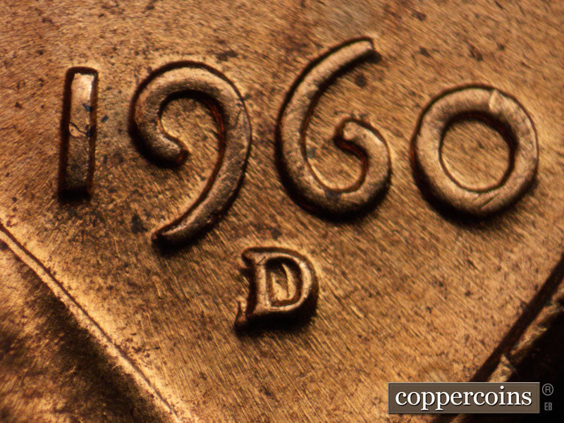 1960D-1MM-005 Lincoln Cent Repunched Mint Mark
