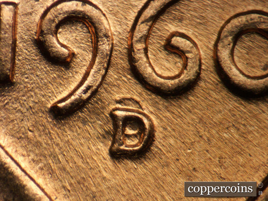 1960D-1MM-013 Lincoln Cent Repunched Mint Mark