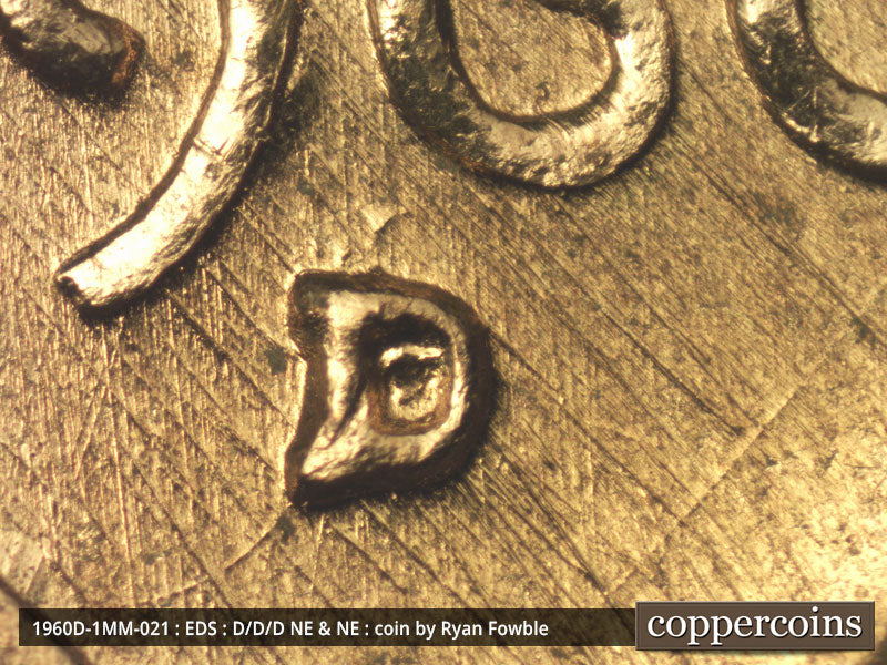 1960D-1MM-021 Lincoln Cent Repunched Mint Mark