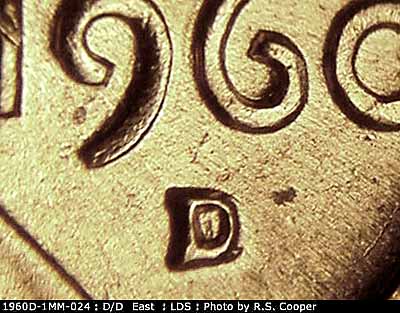 1960D-1MM-024 Lincoln Cent Repunched Mint Mark