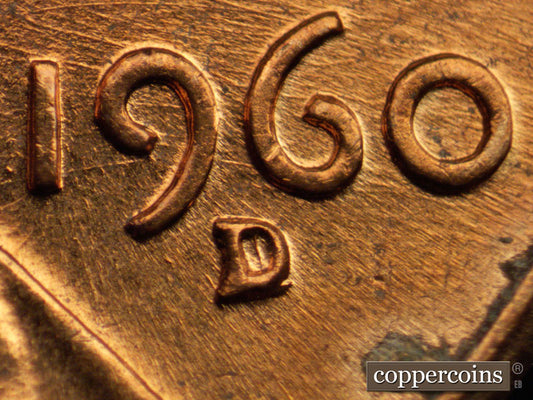 1960D-1MM-027 Lincoln Cent Repunched Mint Mark