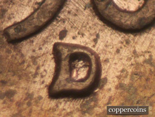1960D-1MM-030 Lincoln Cent Repunched Mint Mark
