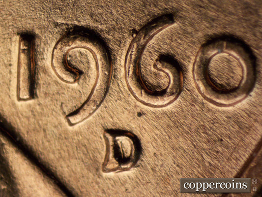 1960D-1MM-039 Lincoln Cent Repunched Mint Mark