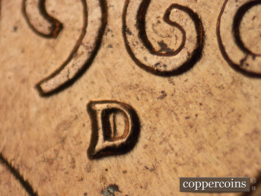1960D-1MM-042 Lincoln Cent Repunched Mint Mark