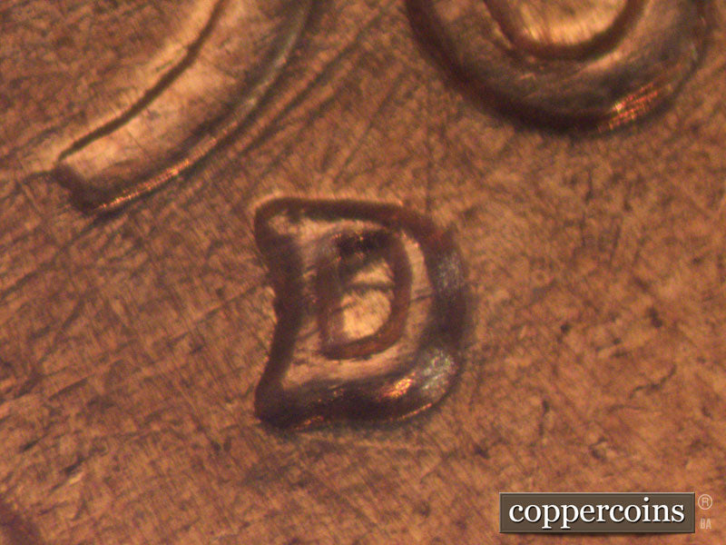 1960D-1MM-044 Lincoln Cent Repunched Mint Mark