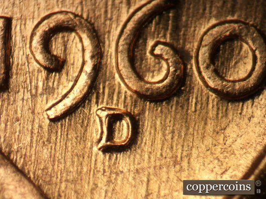 1960D-1MM-047 Lincoln Cent Repunched Mint Mark