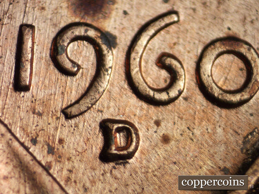1960D-1MM-052 Lincoln Cent Repunched Mint Mark