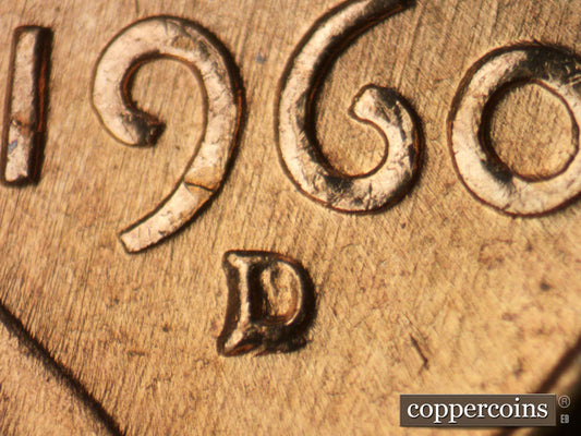 1960D-1MM-053 Lincoln Cent Repunched Mint Mark