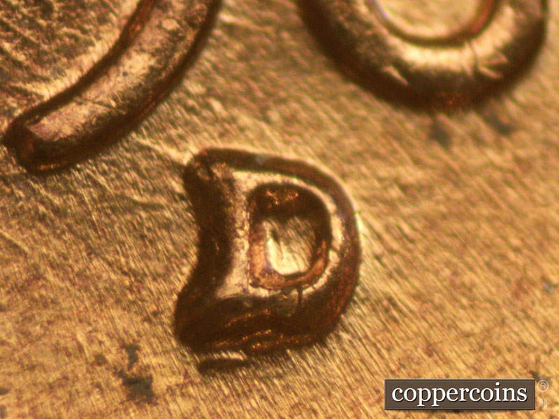 1960D-1MM-057 Lincoln Cent Repunched Mint Mark