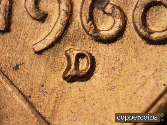 1960D-1MM-063 Lincoln Cent Repunched Mint Mark