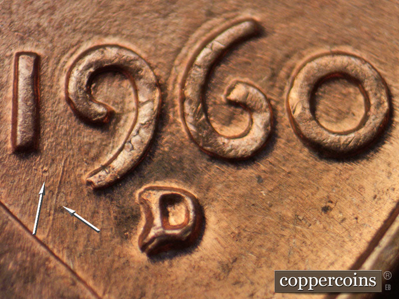 1960D-1MM-068 Lincoln Cent Repunched Mint Mark