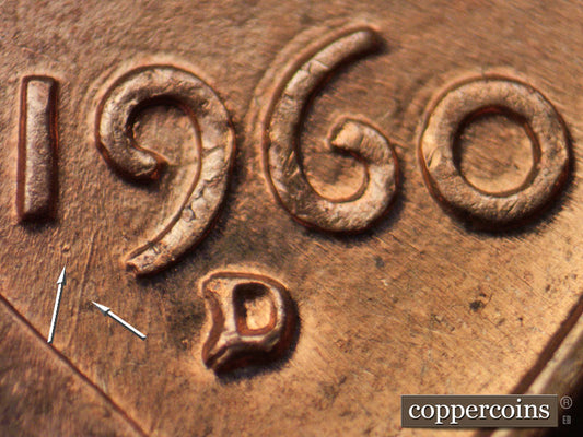 1960D-1MM-068 Lincoln Cent Repunched Mint Mark
