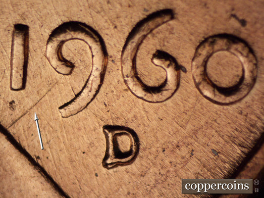 1960D-1MM-069 Lincoln Cent Repunched Mint Mark